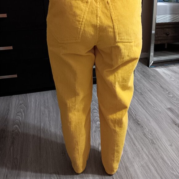 Vintage Sweet Baby Jane Bright Yellow Cords Pants 1980s 80s Corduroy 100% Cotton - Picture 4 of 4